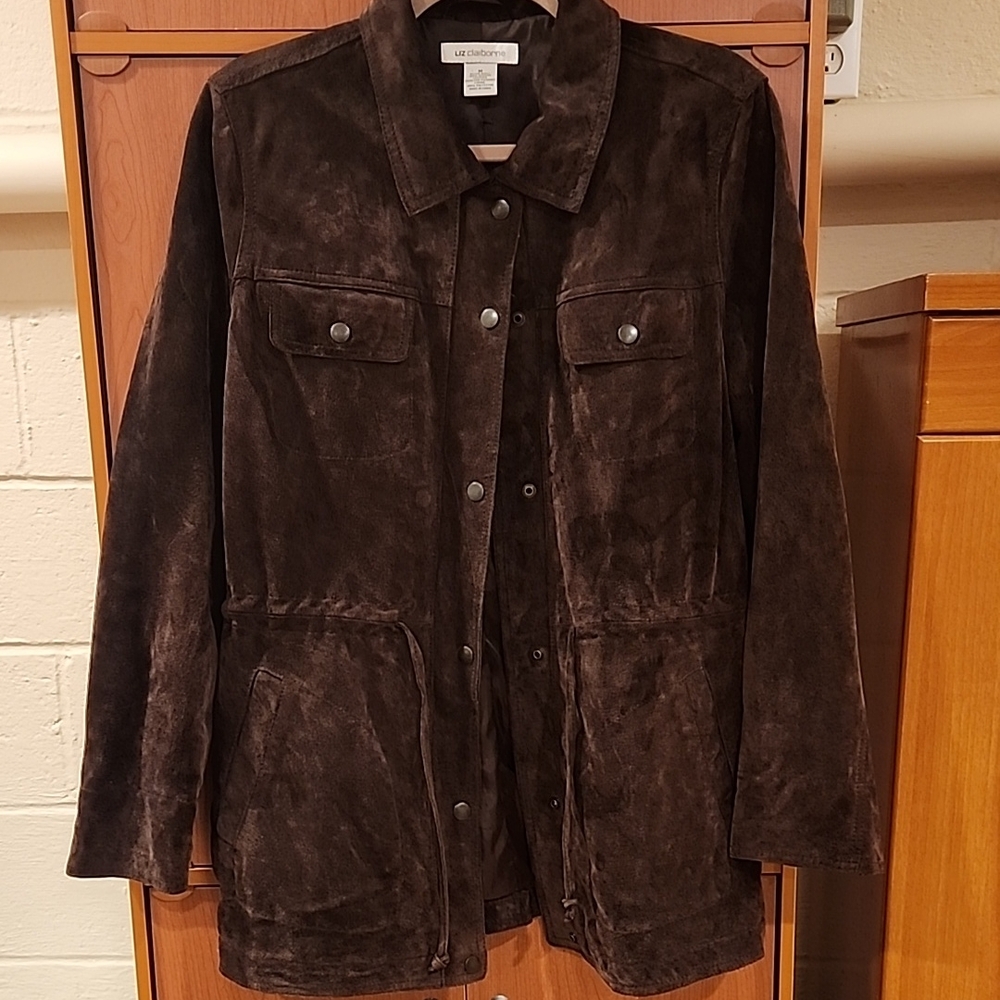 Vintage Liz Claiborne Women's Dark Brown Suede Jacket